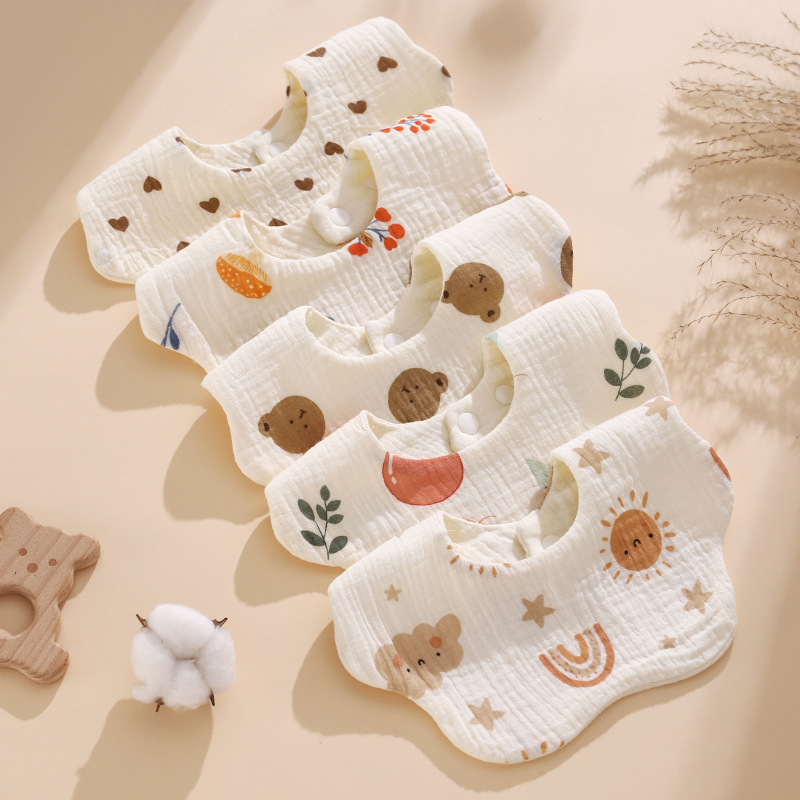 Pure Cotton Class A Bib Baby Cute Spit Wipe for Men and Women Newborn Baby