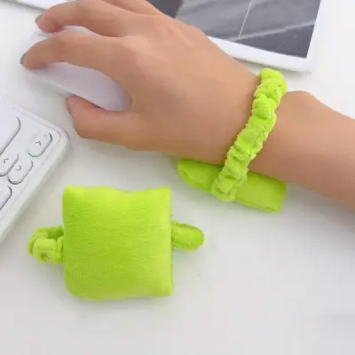 2 Pcs Ergonomic Wearable Wrist Rest Cushion – Soft PP Cotton Mouse & Keyboard Wrist Support Pad with Elastic Band for Office, Computer, Laptop, Gaming, Typing & Daily Use (2Pcs)